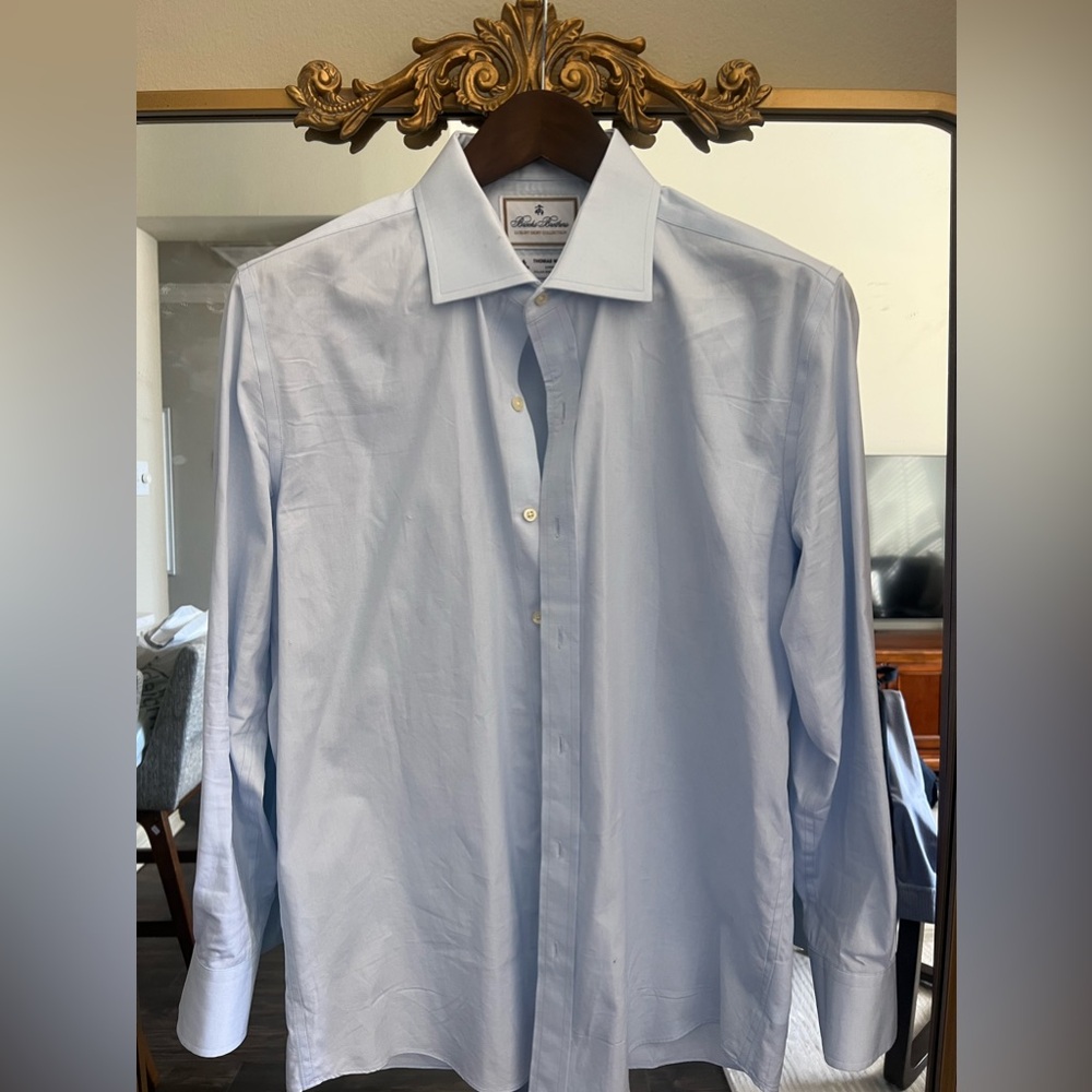 Brooks Brothers Thomas Mason Blue Dress Shirt
